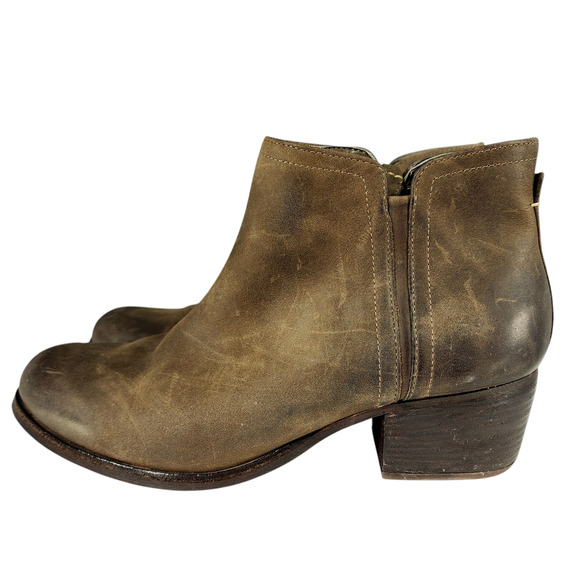 Clarks Ankle Boot Booties sz 9.5 M Women Maypearl Ramie Brown Leather 2" Western - Picture 3 of 12